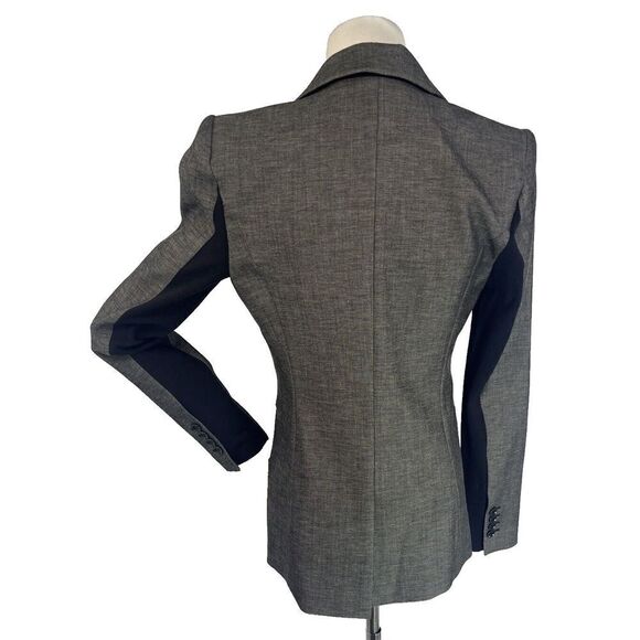 BCBG MaxAzria Womens Blazer Jacket Size XS Gray Black Structured - Picture 3 of 16